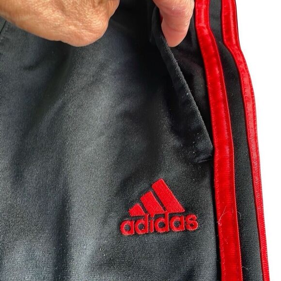 EUC! adidas black track pants with red stripes - Size small/8 - Picture 4 of 7